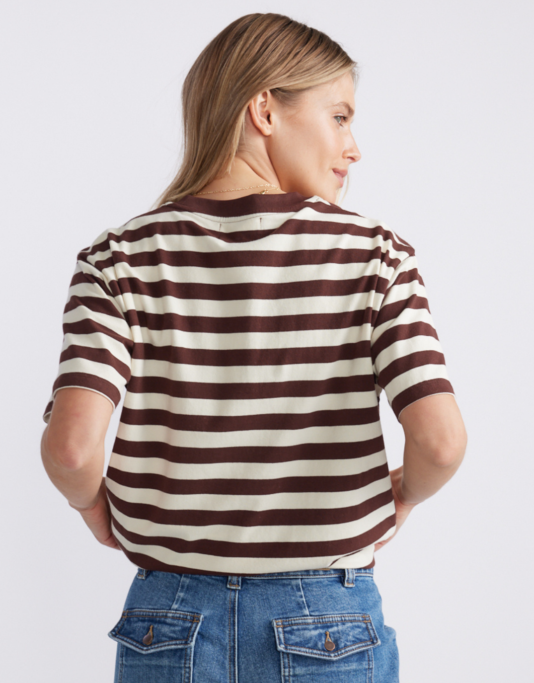 Relaxed Tee - Chocolate/Ecru