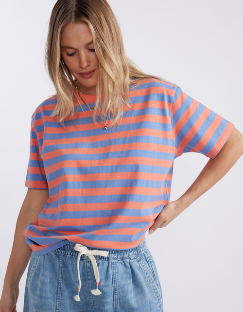 Relaxed Tee - Melon/Denim
