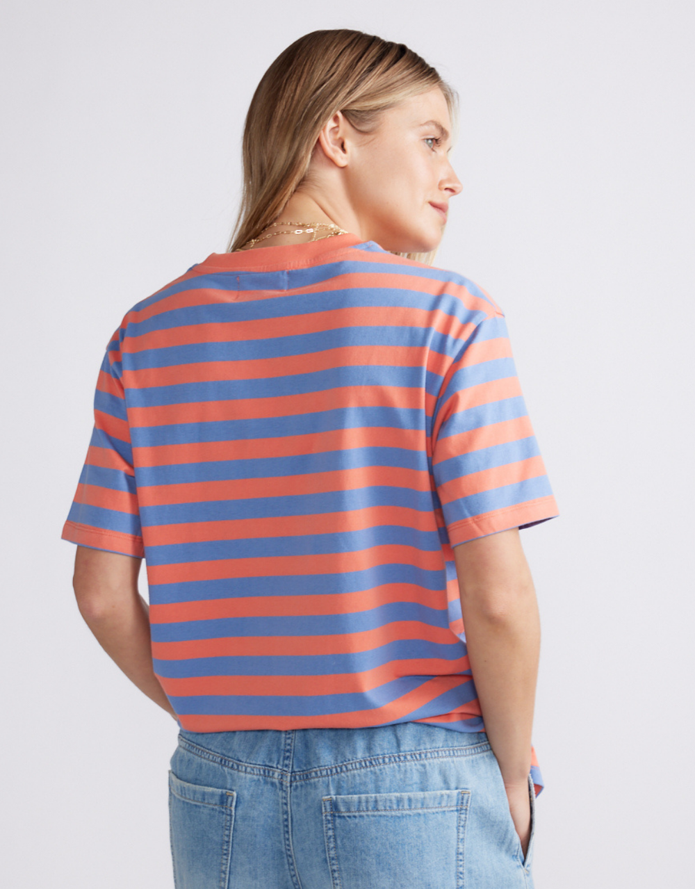 Relaxed Tee - Melon/Denim