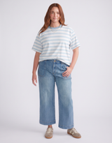 Relaxed Tee - Ice Blue/White