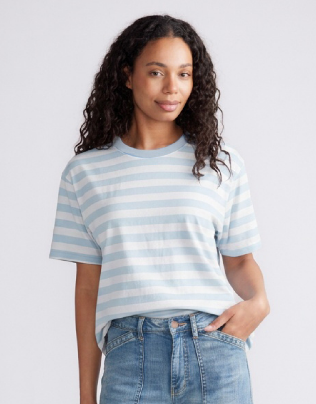 Relaxed Tee - Ice Blue/White
