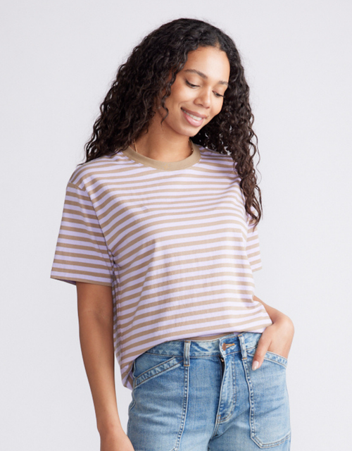 Relaxed Tee - Lilac/Chocolate