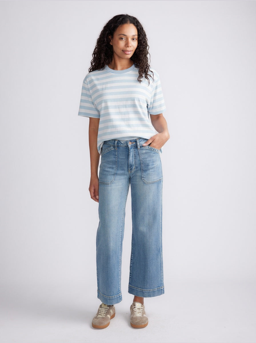 Relaxed Tee - Ice Blue/White