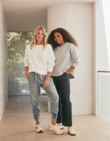 The Monogram Lounger Fleece Crew - White