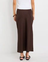 reunion-bliss-linen-bias-midi-skirt-dark-chocolate-womens-clothing