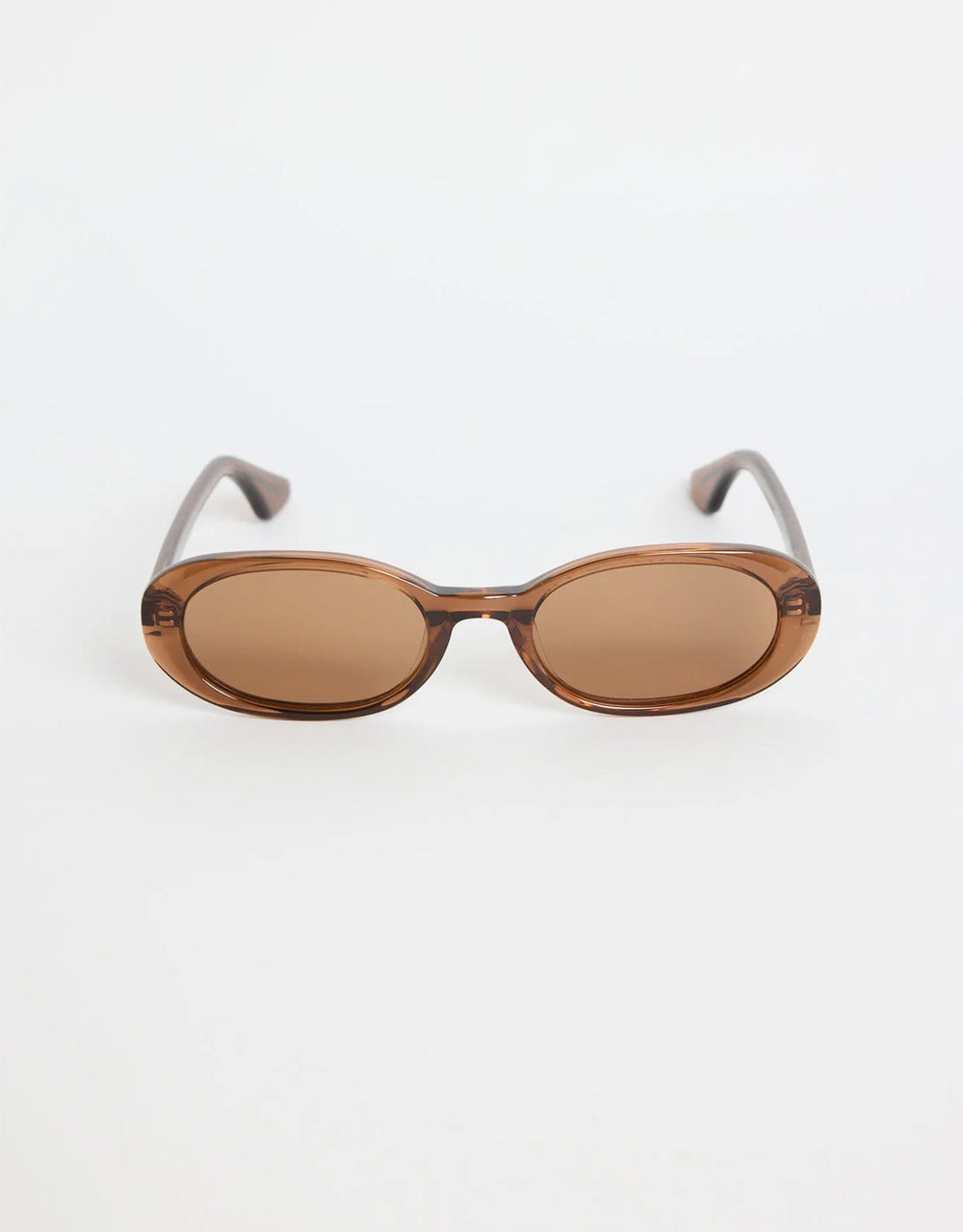 Sydney Narrow Oval Sunglasses - Espresso