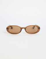 Sydney Narrow Oval Sunglasses - Espresso