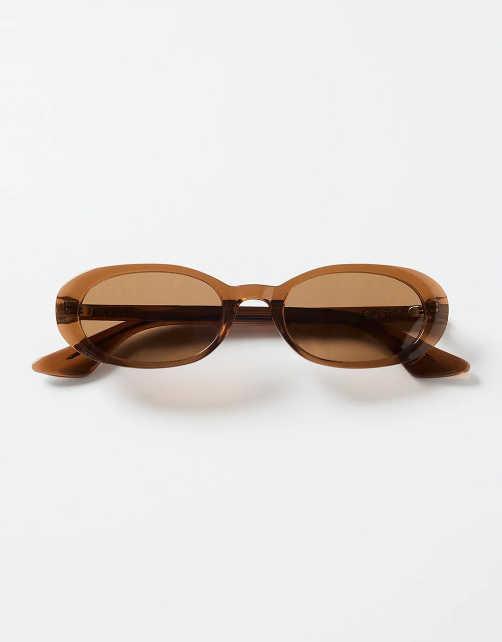 Sydney Narrow Oval Sunglasses - Espresso