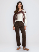 Sophia Cropped Stretch Jean - Chocolate