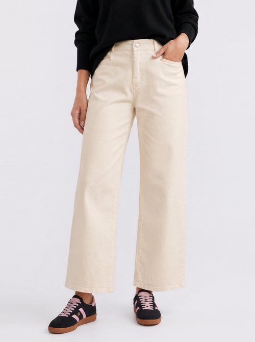Sophia Cropped Stretch Jean - Sand