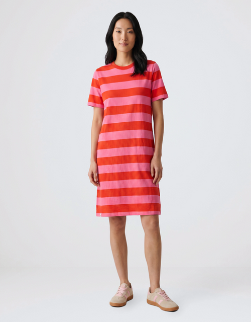 Spritz Stripe Dress - Tangerine
