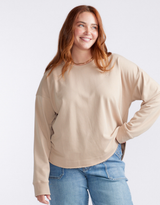 Staple Scoop Hem Sweat - Latte