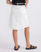 Stevie Denim Skirt - White