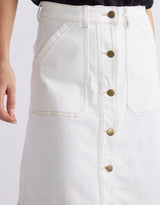 Stevie Denim Skirt - White