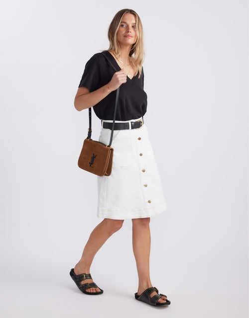 Stevie Denim Skirt - White