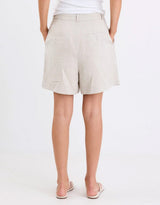 Literal Linen Pleat front Shorts - Natural