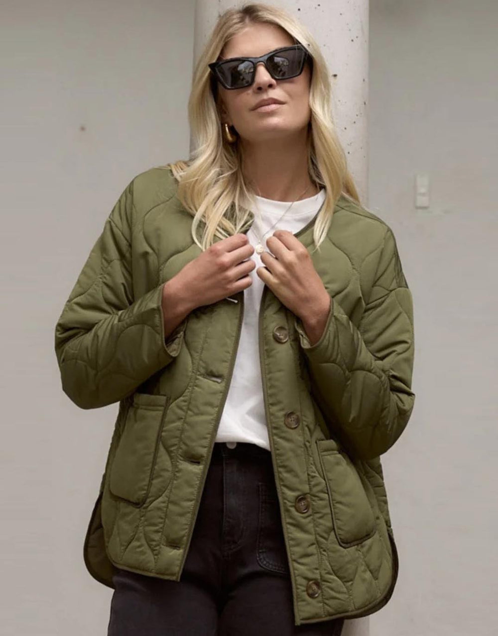 stories-be-told-peak-oversized-padded-shell-jacket-khaki-womens-clothing