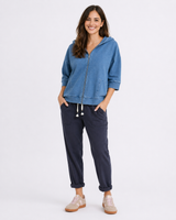 Tessa Denim Look Hoodie - Blue