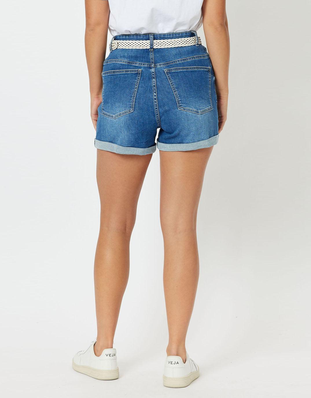 Threadz - Ginger Denim Short - Denim - White & Co Living Shorts