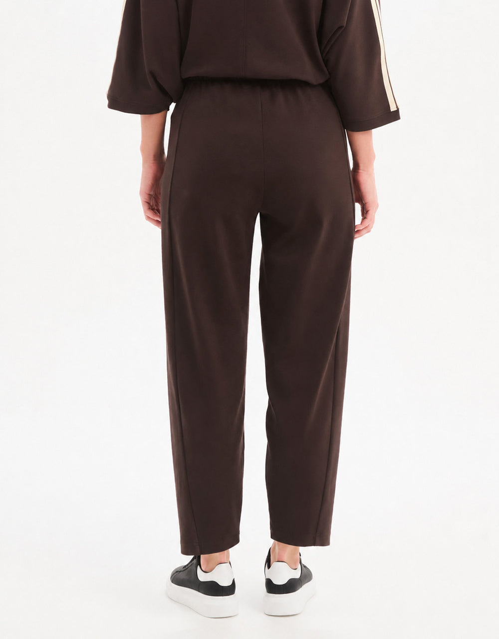 Barrel Leg Lounge Pant - Chocolate / Cream Stripe