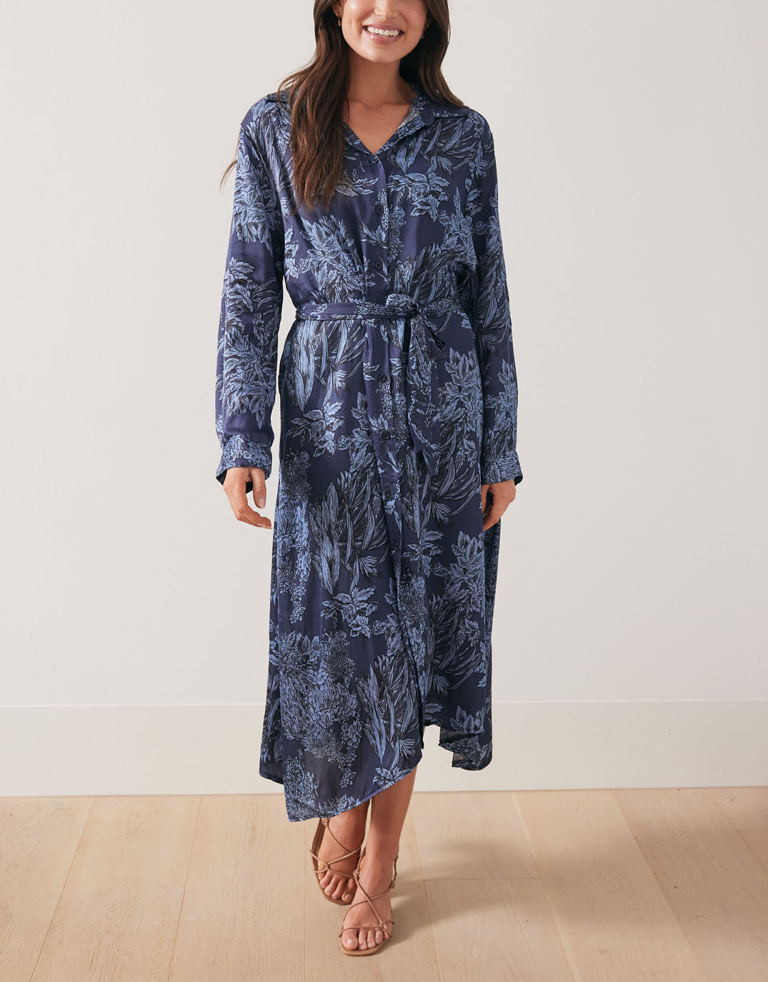 urban-luxury-botanic-print-midi-shirt-dress-navy-womens-clothing