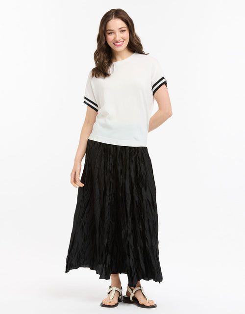 urban-luxury-knit-top-stripe-cuff-white-womens-clothing