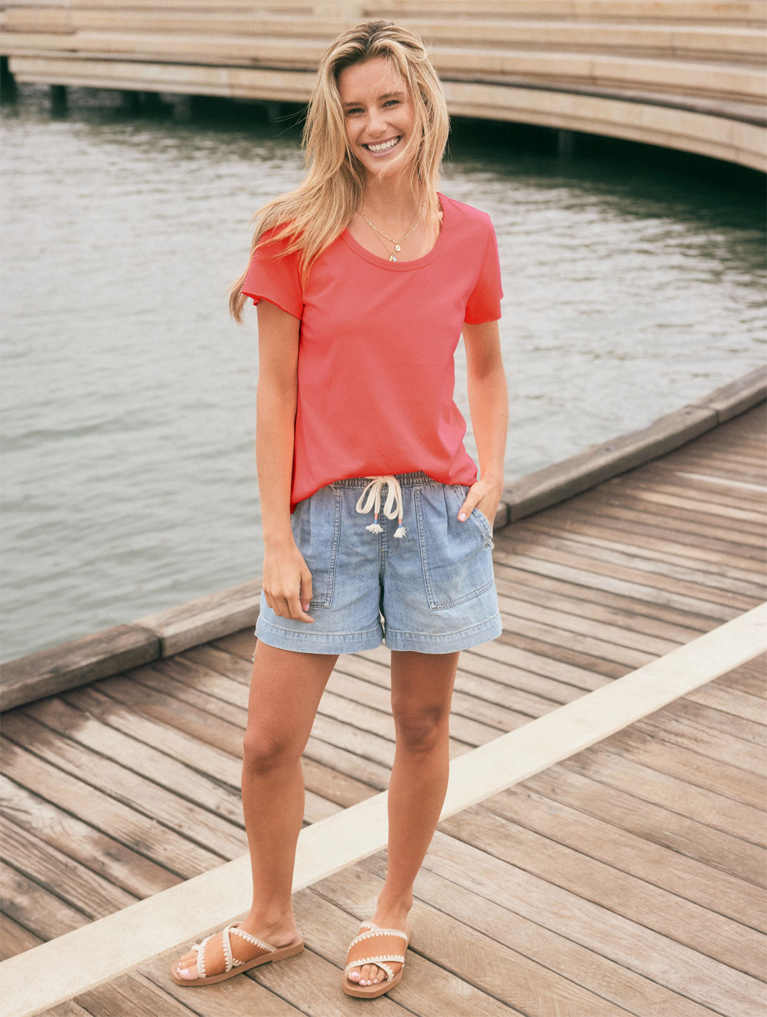 Original Round Neck T-Shirt - Poppy