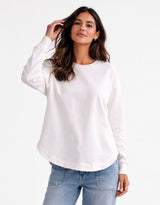 Staple Scoop Hem Sweat - White