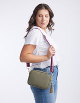 White & Co. - Bag Strap - Khaki/Hot Pink Stripe - White & Co Living Accessories