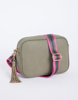 White & Co. - Bag Strap - Khaki/Hot Pink Stripe - White & Co Living Accessories