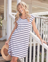 White & Co. - Beach Club Dress - White/Navy Stripe - White & Co Living Dresses