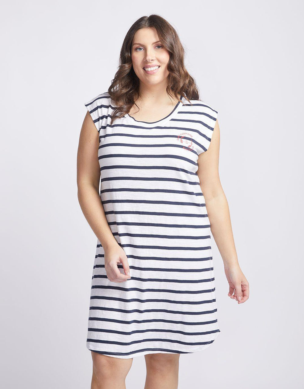 White & Co. - Beach Club Dress - White/Navy Stripe - White & Co Living Dresses