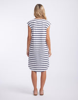 White & Co. - Beach Club Dress - White/Navy Stripe - White & Co Living Dresses