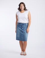 White & Co. - Harper Denim Skirt - Mid Wash - White & Co Living Skirts