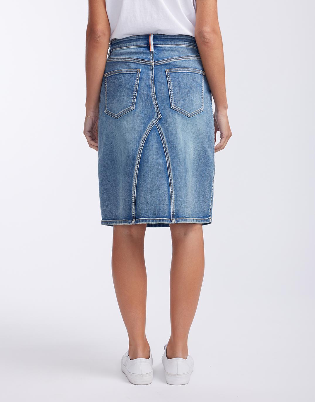 White & Co. - Harper Denim Skirt - Mid Wash - White & Co Living Skirts