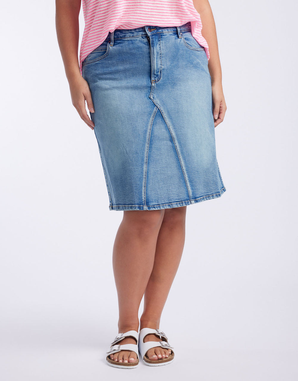 Harper Denim Skirt - Mid Wash