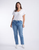 Mila Straight Leg Jean - Mid Wash