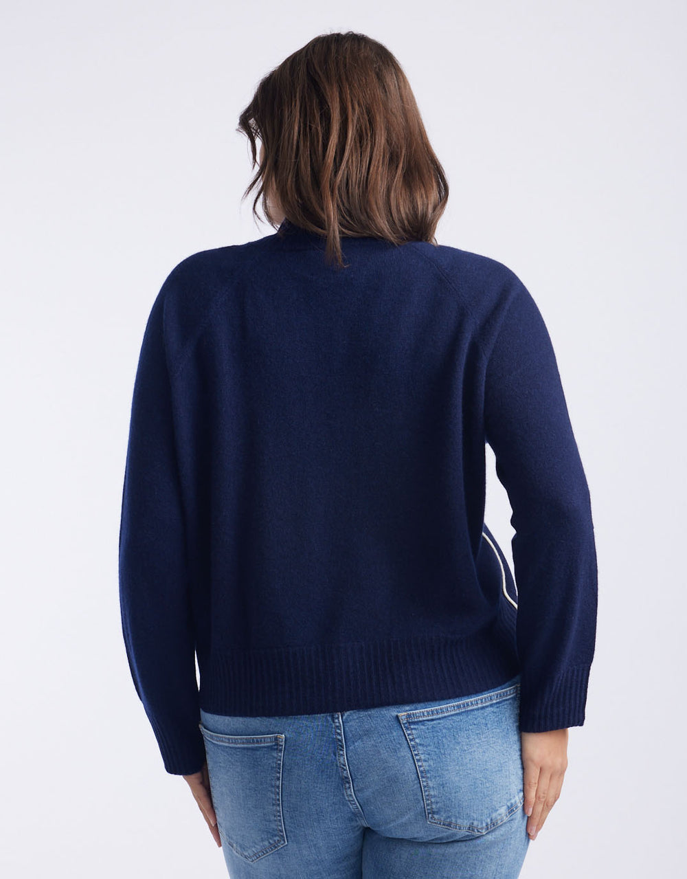 Buy Montreal Mock Neck Knit Jumper - Navy/White White & Co. for Sale ...