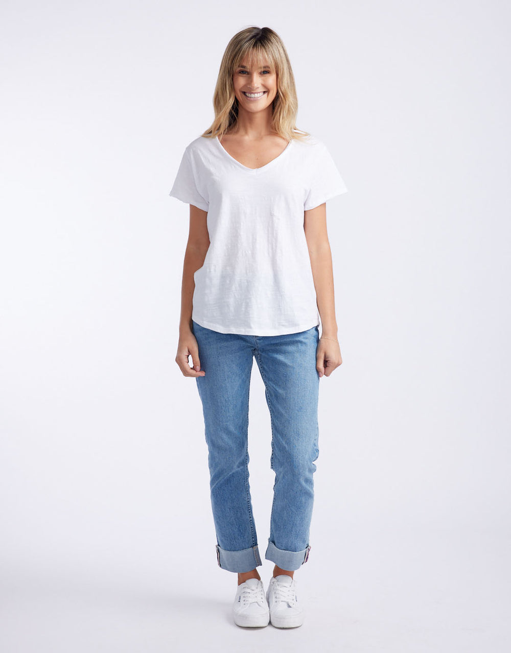 White & Co. - Original V Neck T-Shirt - White - White & Co Living Tops