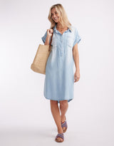 Amber Vintage Denim Dress - Light Wash