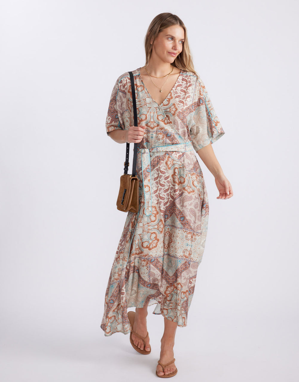 Among The Vines Midi Dress - Shoreline Paisley