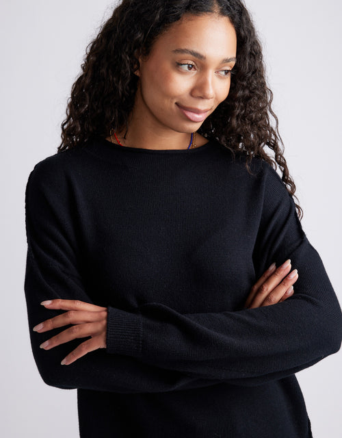 Biarritz Raw Edge Knit - Black