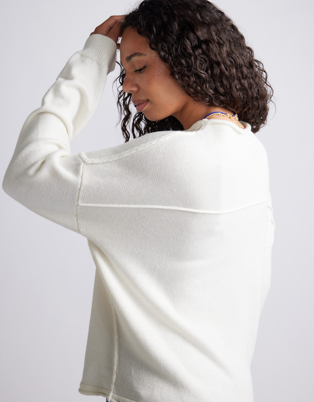 Biarritz Raw Edge Knit - White