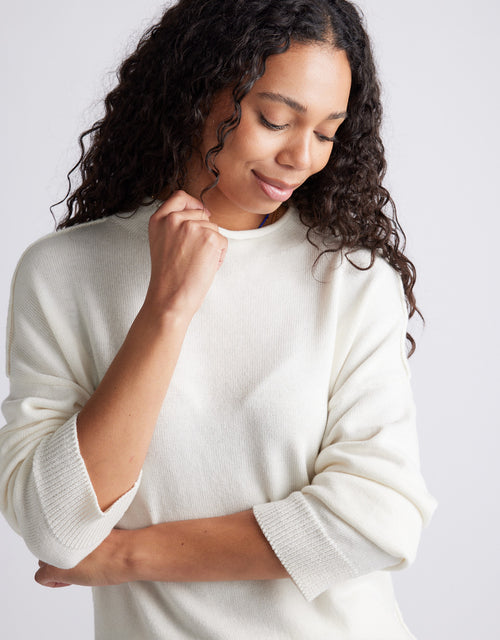 Biarritz Raw Edge Knit - White