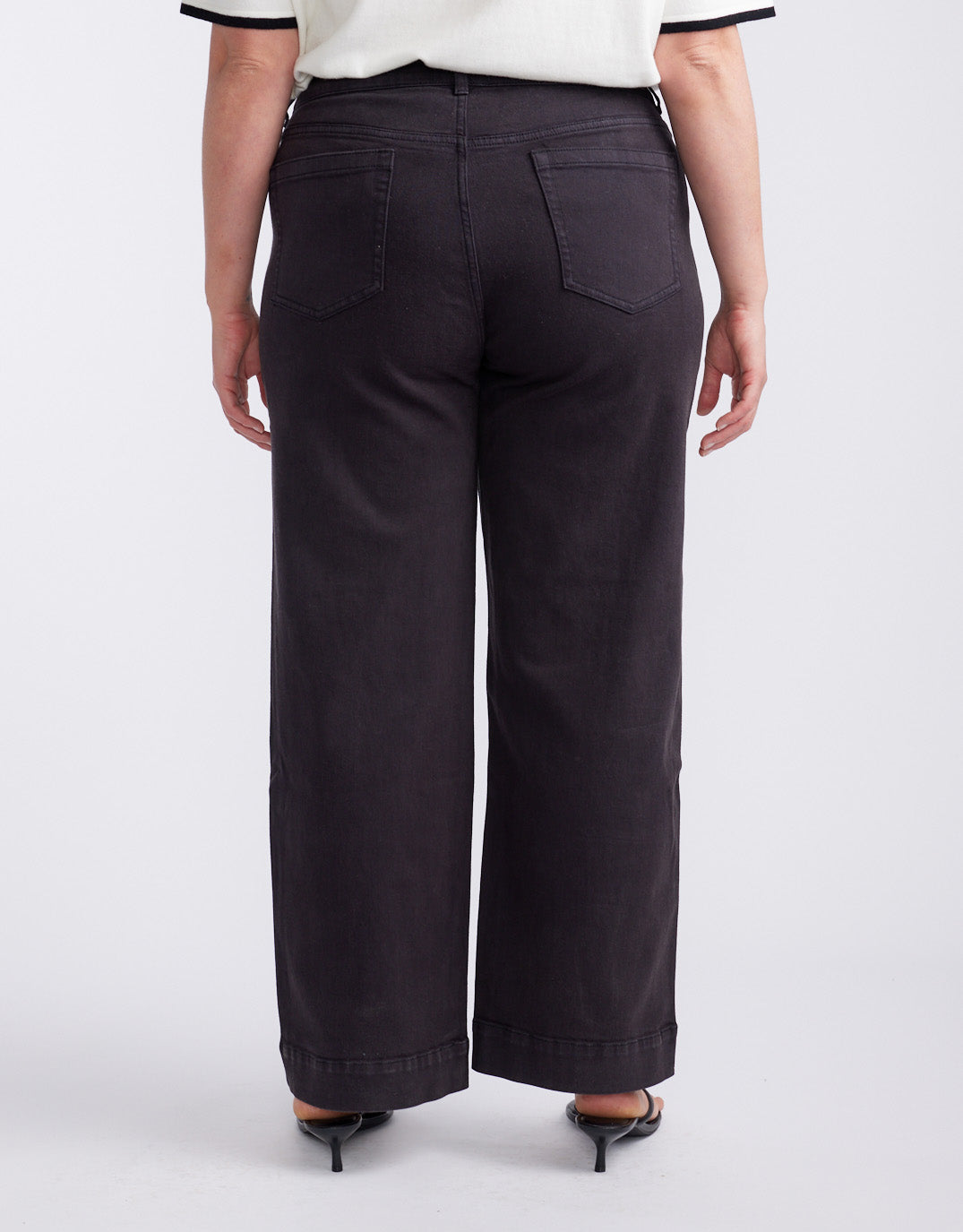 Catalina Wide Leg Jeans - Washed Black