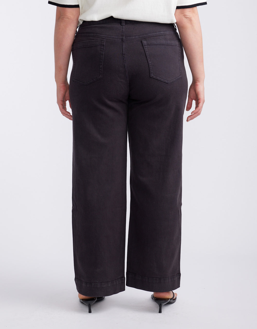 Catalina Wide Leg Jeans - Washed Black