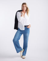 Charlize Drape Shirt - White