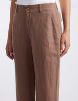Chicago Linen Pant - Chocolate
