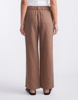 Chicago Linen Pant - Chocolate