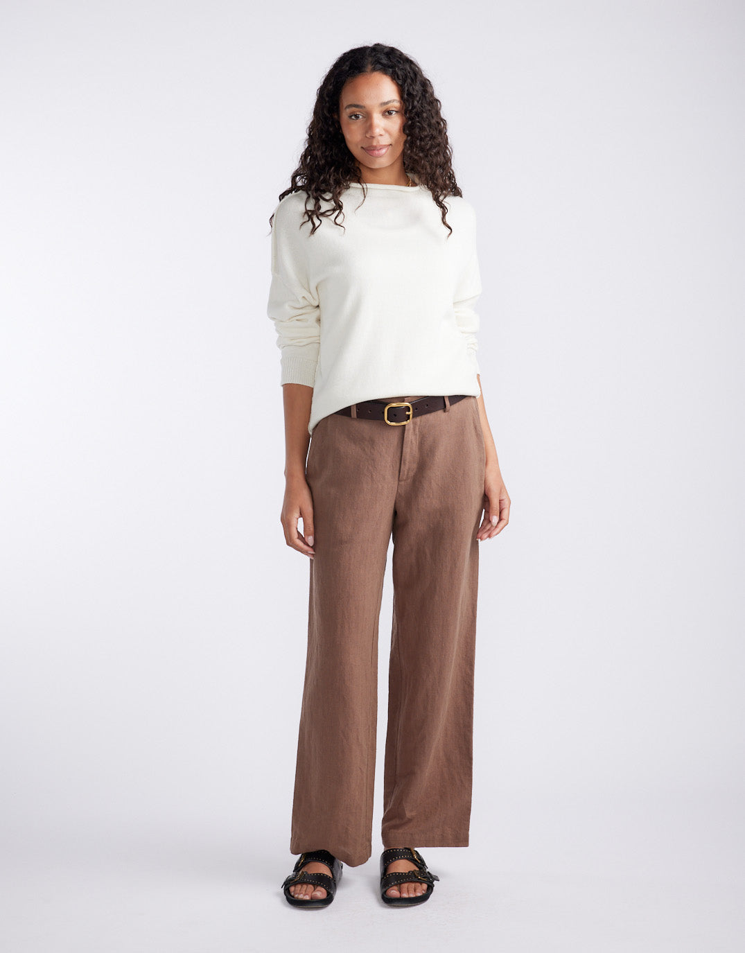 Chicago Linen Pant - Chocolate